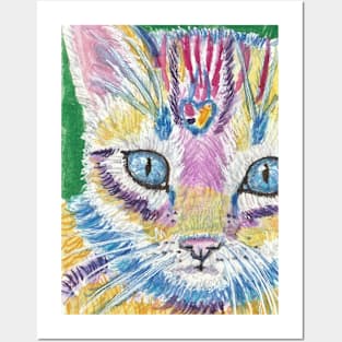 Colorful kitten cat Posters and Art